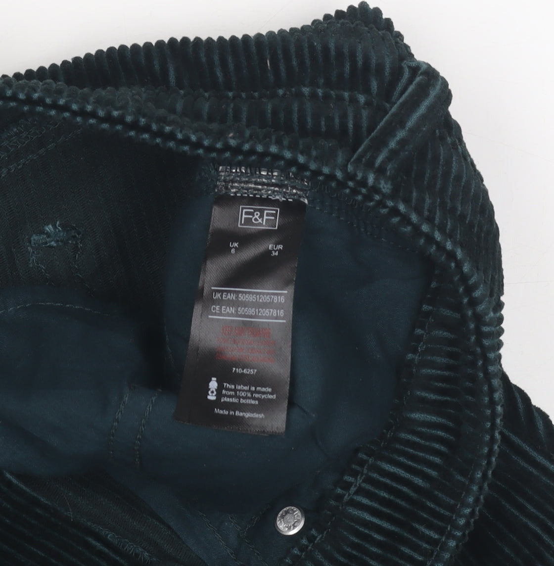 F&F Women's Black Corduroy Skirt Size 6 Casual