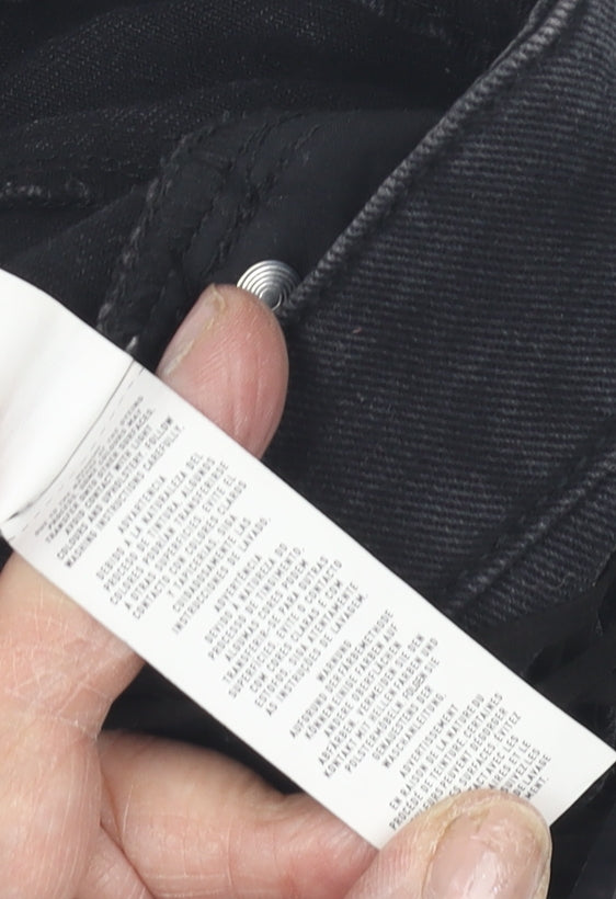 Denim Co Women's Black Hot Pants - Size 8, Fringe Detail