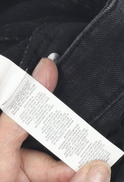 Denim Co Women's Black Hot Pants - Size 8, Fringe Detail