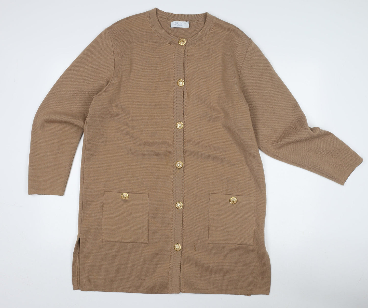 Grazia Women's Brown Coatigan Size 16 with Buttons