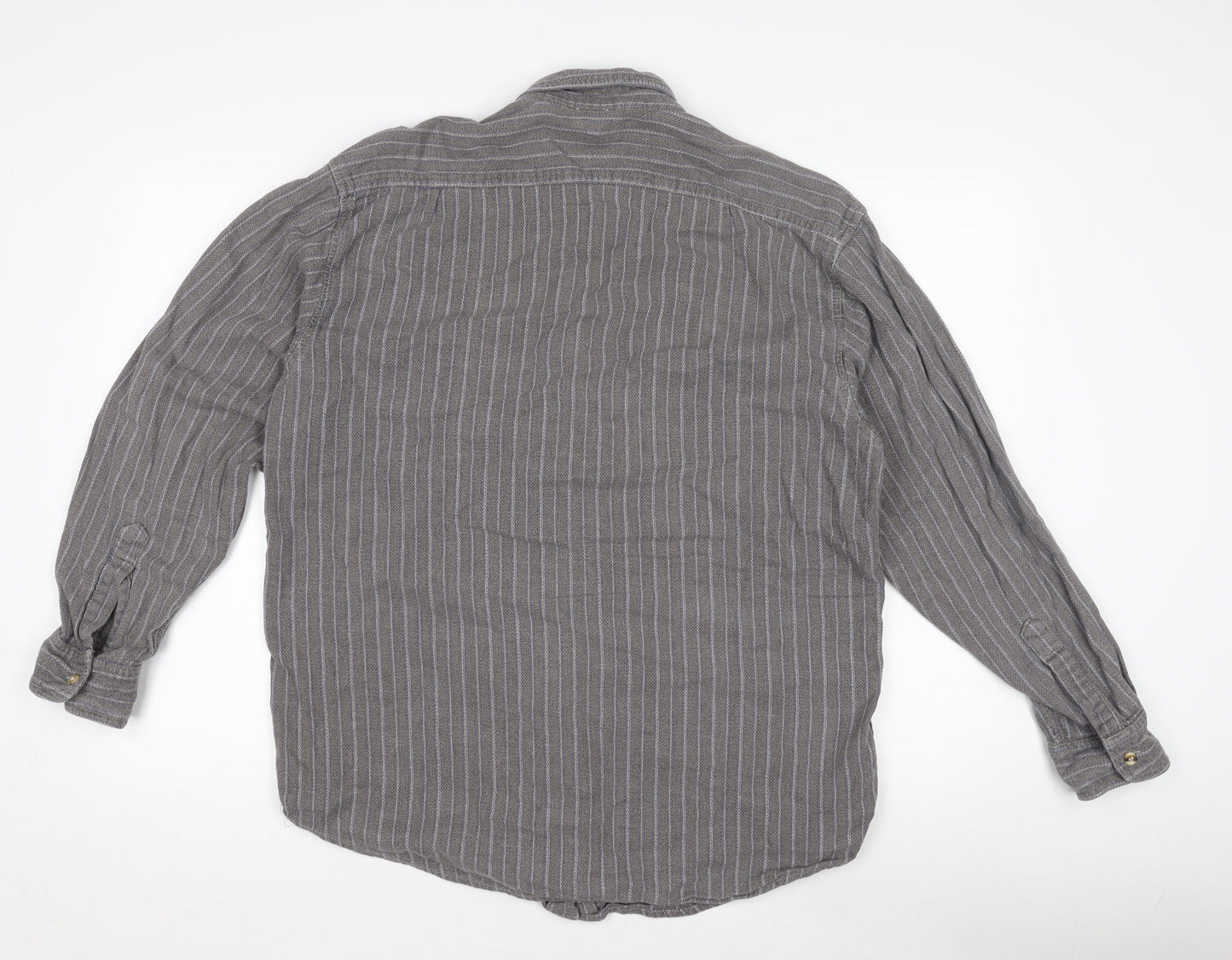Original ACA Acapulco Men's Grey Striped Shirt L