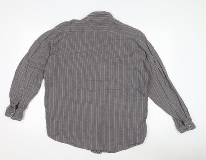 Original ACA Acapulco Men's Grey Striped Shirt L