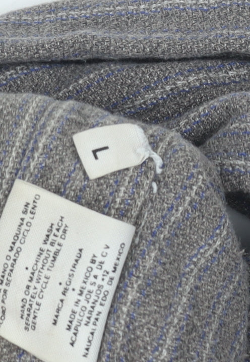 Original ACA Acapulco Men's Grey Striped Shirt L