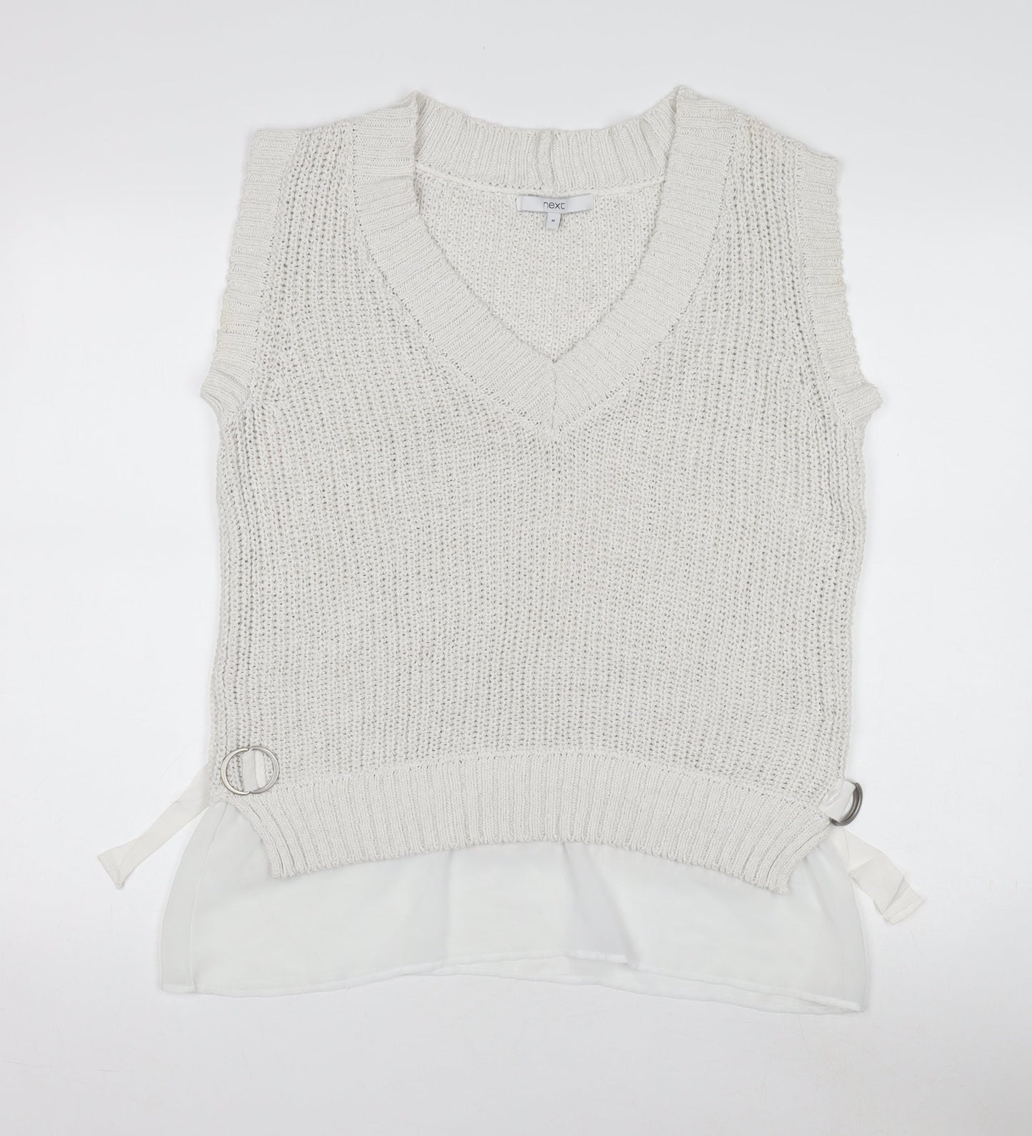 Womens UK Size M NEXT Ivory Vest Jumper