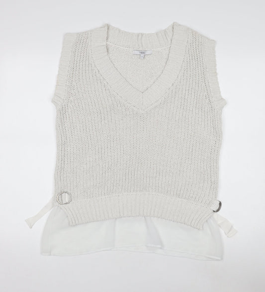 Womens UK Size M NEXT Ivory Vest Jumper