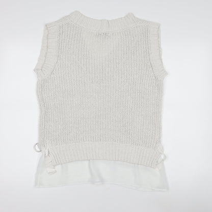 Womens UK Size M NEXT Ivory Vest Jumper