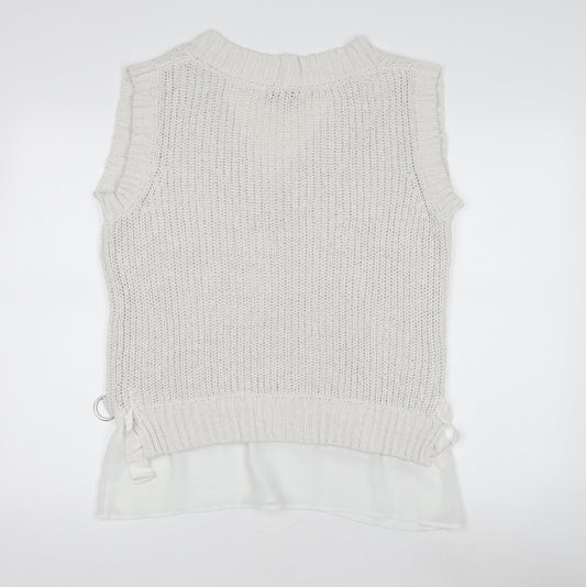 Womens UK Size M NEXT Ivory Vest Jumper