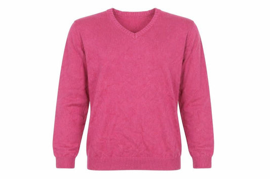Front view of Capsule Pink unisex v-neck jumper l