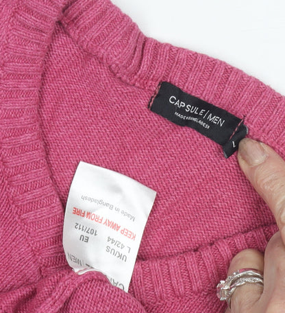Unisex Adults UK Size L CAPSULE Pink Pullover Jumper