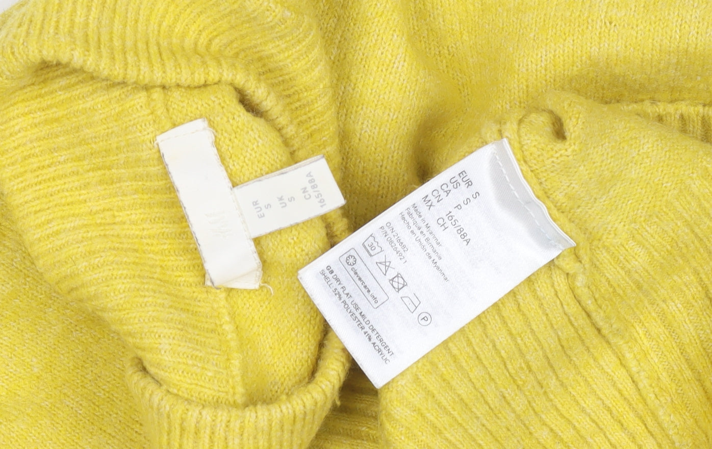 Womens UK Size S H&M Yellow Pullover Jumper