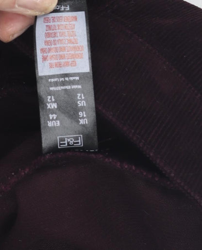 F&F Women's Purple Corduroy Skirt UK 16