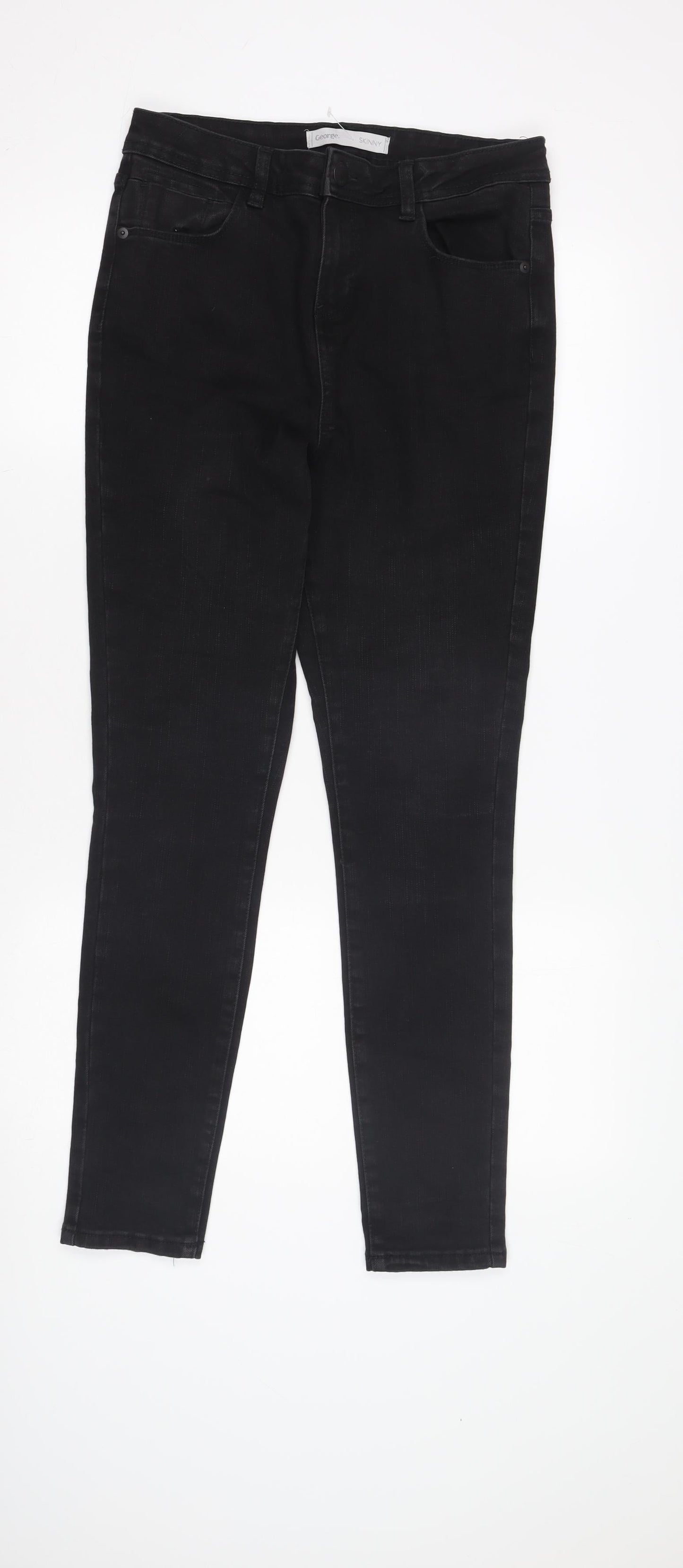 George Women's Black Skinny Jeans Size 12, Comfortable Denim