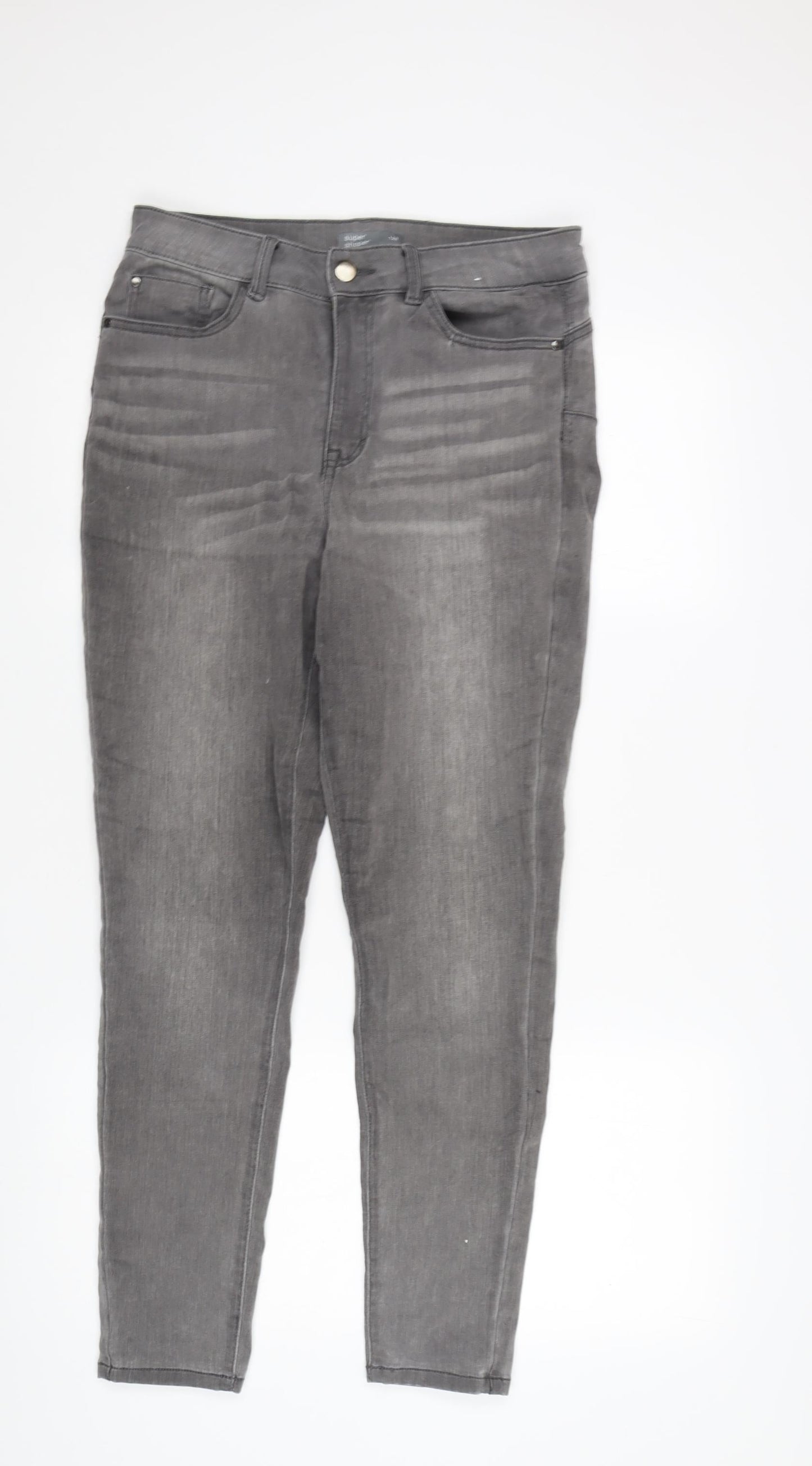 Nutmeg Women's Grey Skinny Jeans Size 12 - Slim Fit Stretch