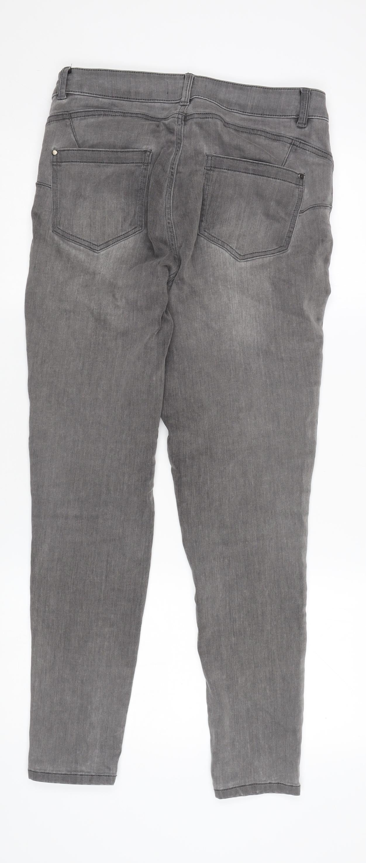 Nutmeg Women's Grey Skinny Jeans Size 12 - Slim Fit Stretch