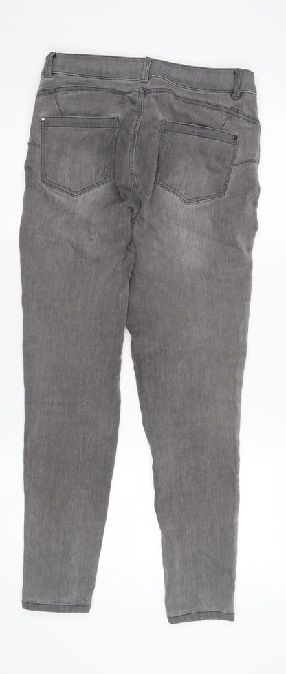 Nutmeg Women's Grey Skinny Jeans Size 12 - Slim Fit Stretch