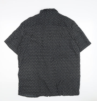 Springfield Men's Black XL Geometric Button-Up Shirt