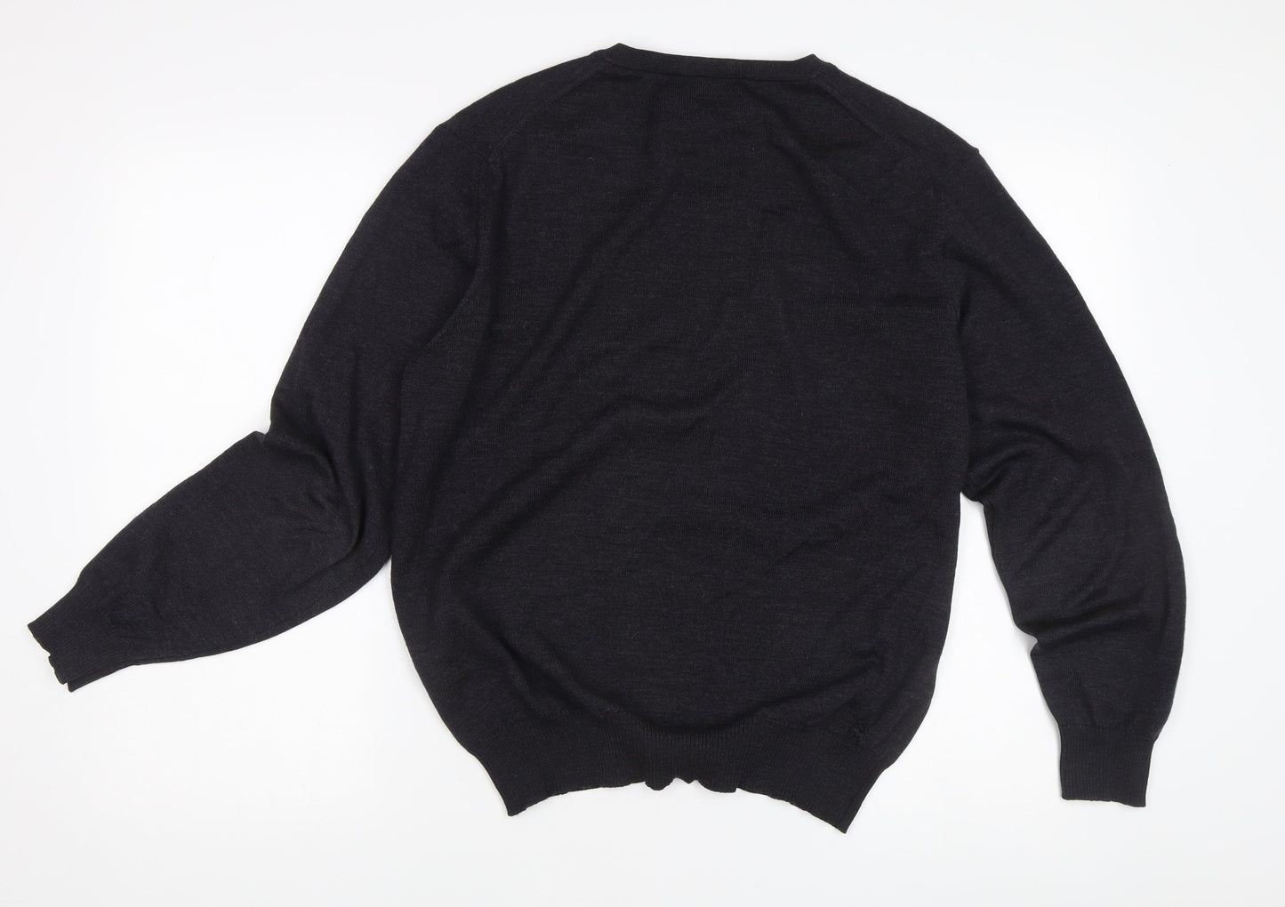 Charles Tyrwhitt Men's Black Wool V-Neck Jumper