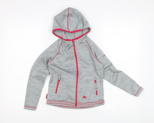 Trespass Girls Grey Full Zip Hoodie Size 5-6 Years
