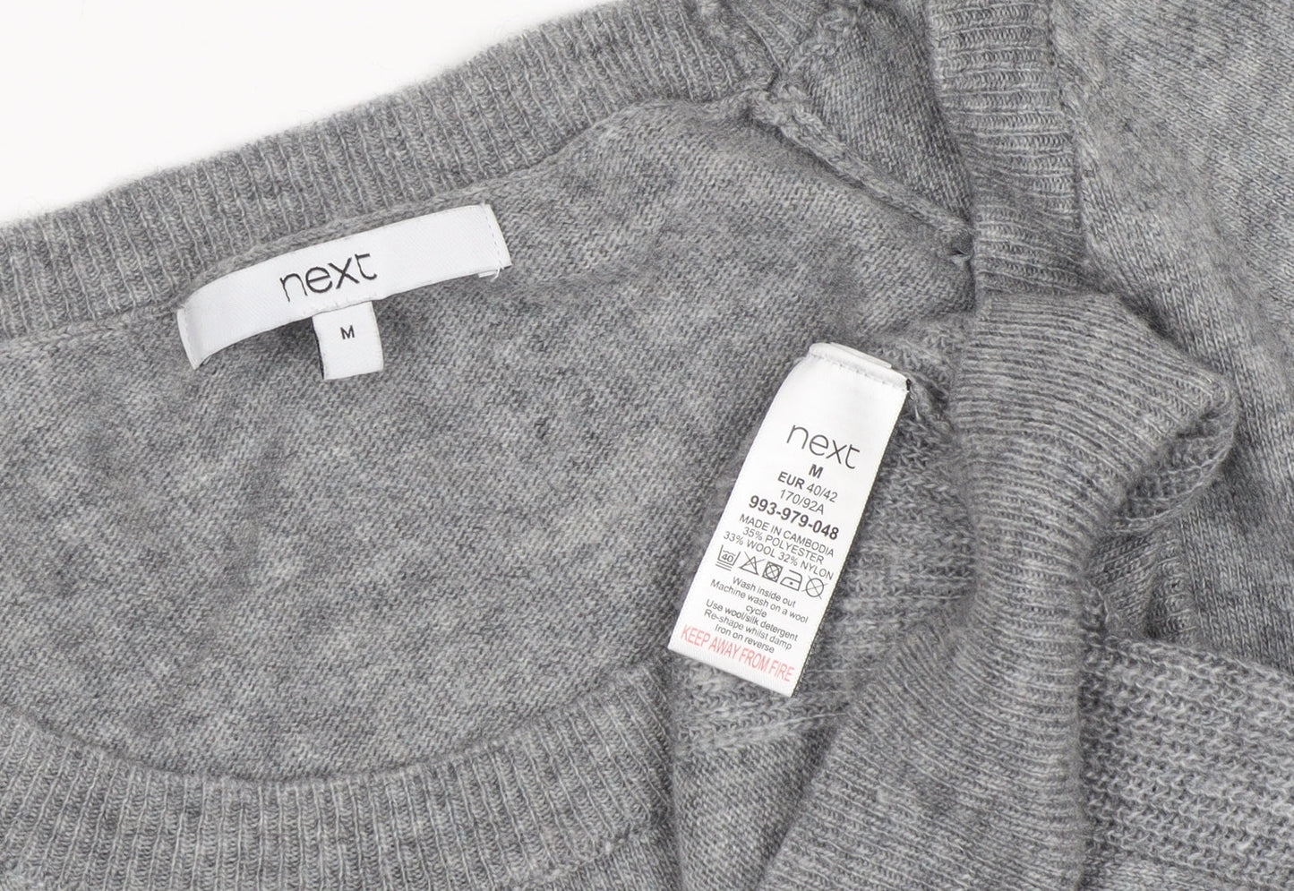 Womens UK Size M NEXT Grey Pullover Jumper