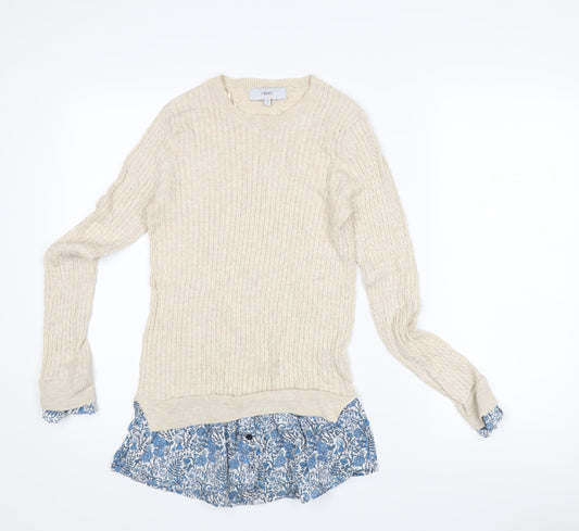 Womens UK Size M NEXT Beige Pullover Jumper