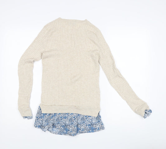 Womens UK Size M NEXT Beige Pullover Jumper