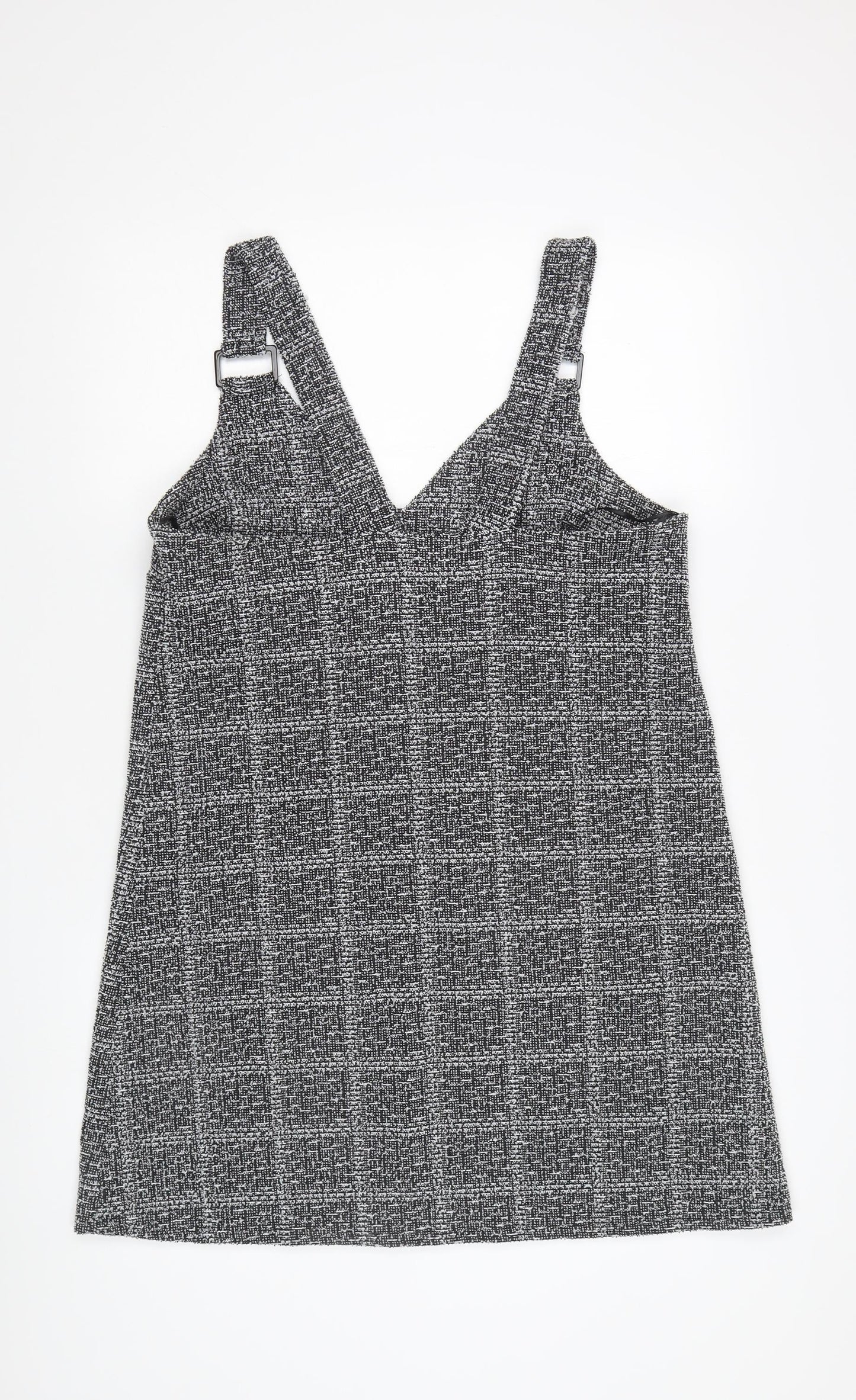 Nutmeg Women's Black Check Pinafore Dress Size 14