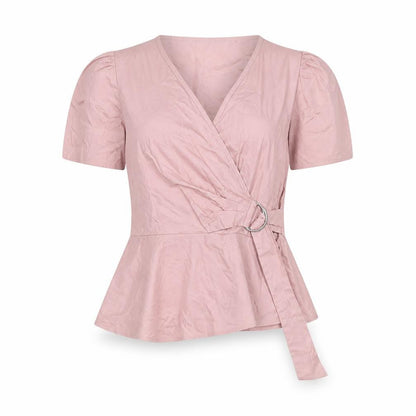 Womens UK Size 8 In the Style Pink Wrap Blouse