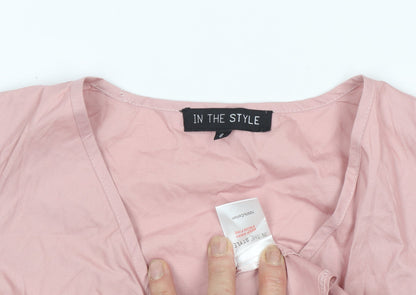 Womens UK Size 8 In the Style Pink Wrap Blouse