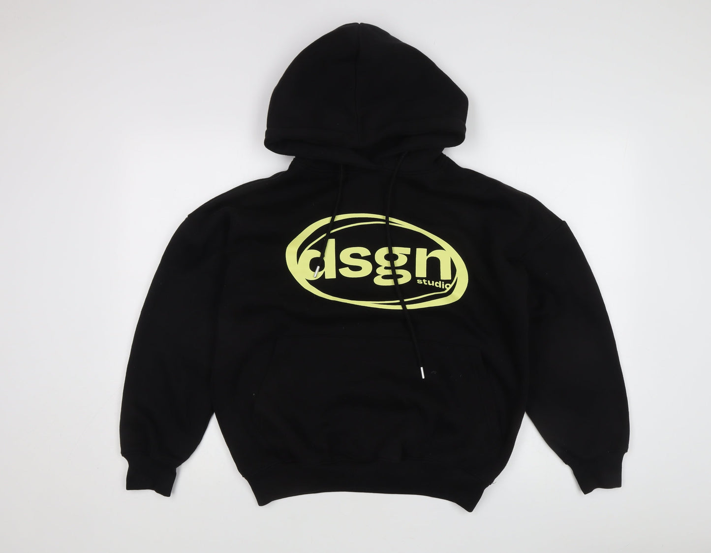 Boohoo Women’s Black Logo Pullover Hoodie Size S