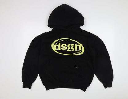 Boohoo Women’s Black Logo Pullover Hoodie Size S