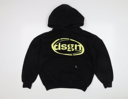 Boohoo Women’s Black Logo Pullover Hoodie Size S