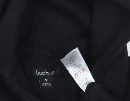 Boohoo Women’s Black Logo Pullover Hoodie Size S