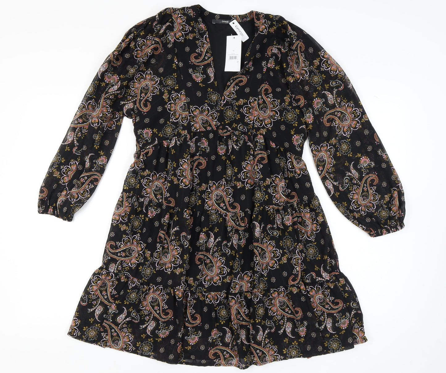 George Womens A-Line Paisley Dress Size 10 Autumn