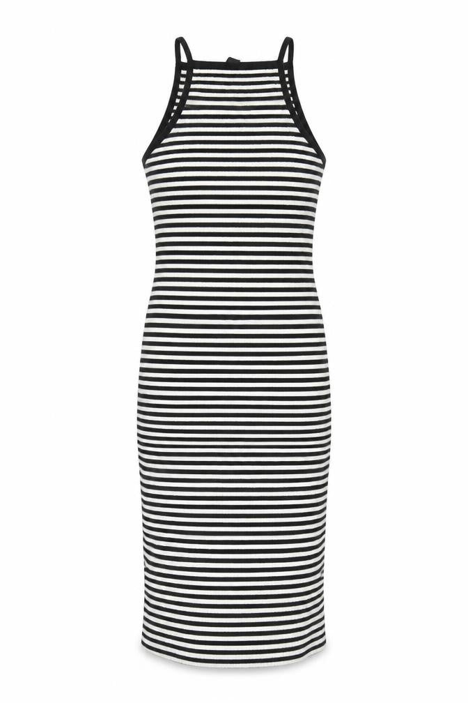 Front view of Atmosphere Women's Black Striped Midi Slip Dress -, size 12