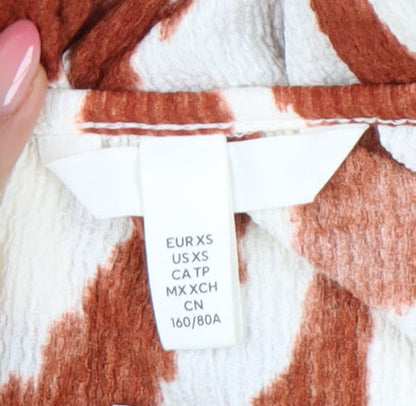 H&M Women's White XS Animal Print Playsuit