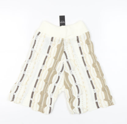 boohooMAN Men's Multicoloured Knit Shorts, Size M