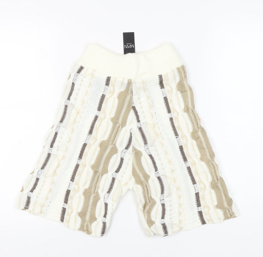 boohooMAN Men's Multicoloured Knit Shorts, Size M