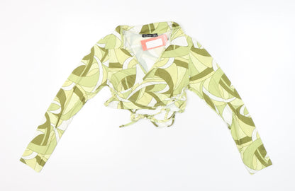 Boohoo Women’s Green Wrap Blouse UK 12