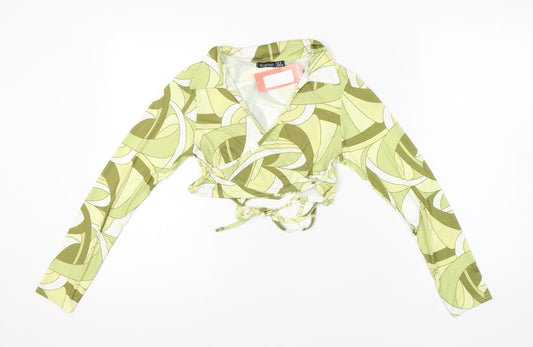 Boohoo Women’s Green Wrap Blouse UK 12