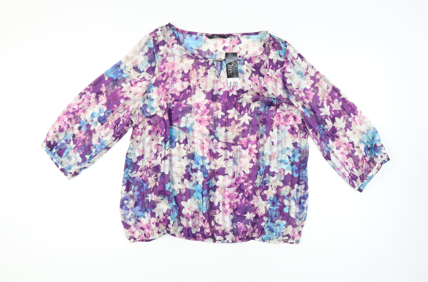 Womens UK Size 18 Bm Collection Multicoloured Tunic Blouse