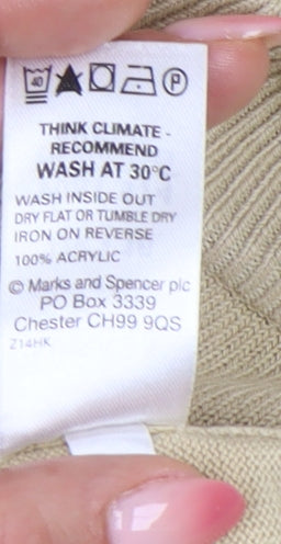 Womens UK Size 16 Marks and Spencer Beige Pullover Jumper