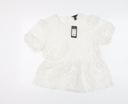 New Look Women's White Blouse Size 12