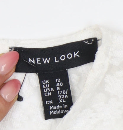 New Look Women's White Blouse Size 12