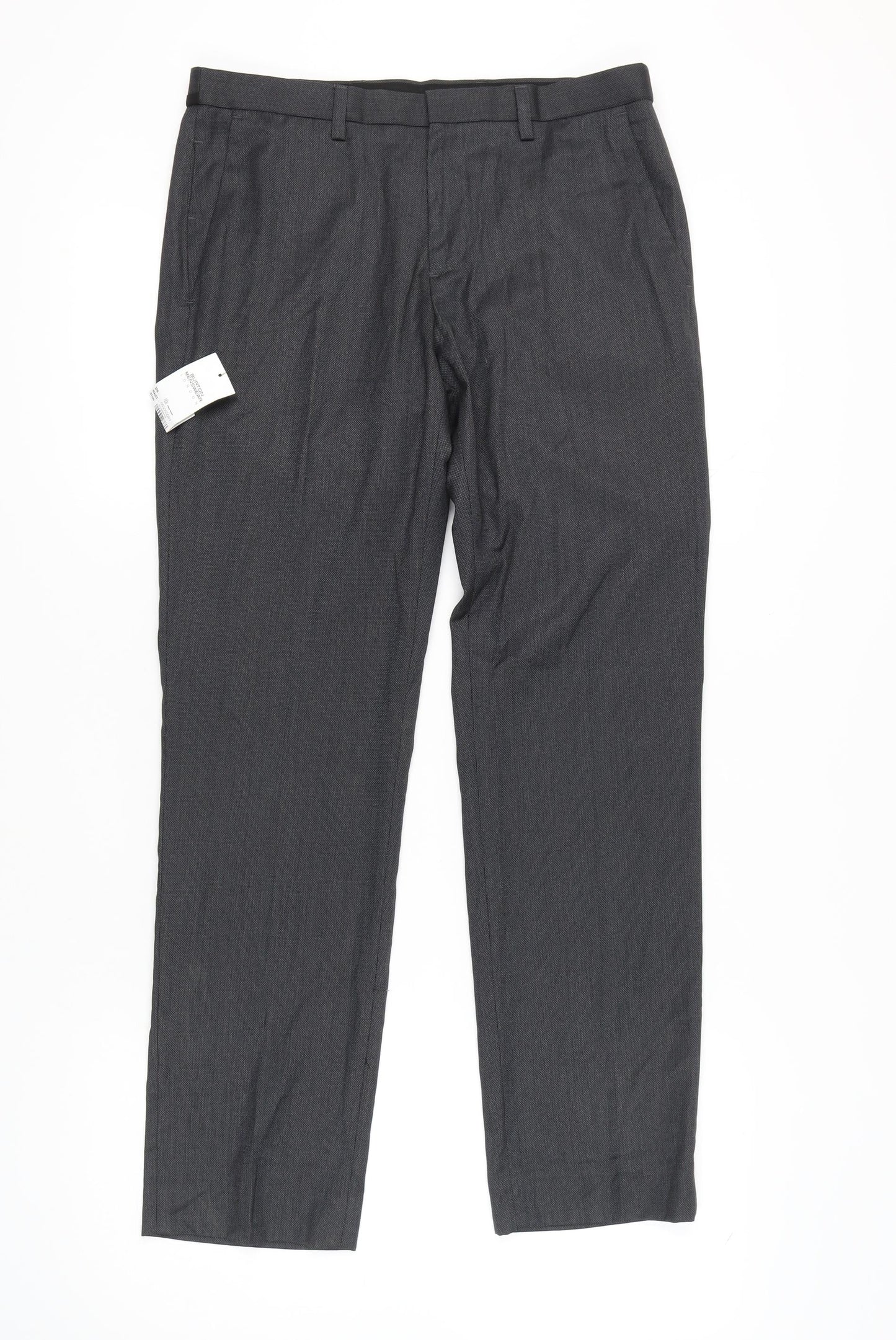 Burton Menswear Grey Men's Dress Trousers, 32R