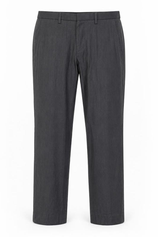 Front view of Burton Menswear Grey Men's Dress Trousers, 32R