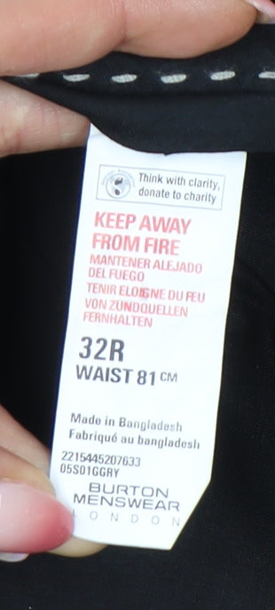 Burton Menswear Grey Men's Dress Trousers, 32R