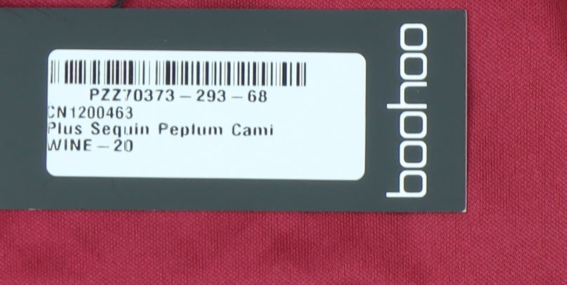 Boohoo Women's Plus Red Sequin Camisole Top Size 20