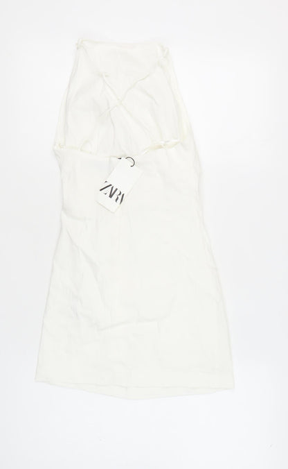 Zara Women's White Slip Dress Size S
