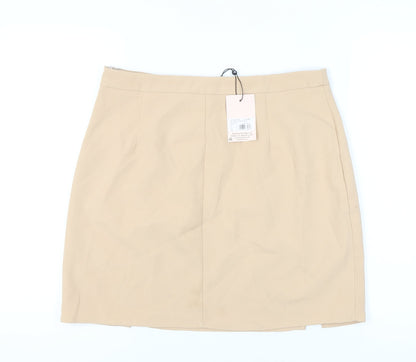 Missguided Women's Beige Straight Pencil Skirt Size 16