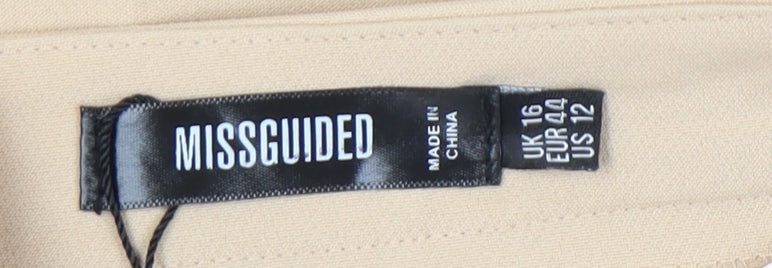 Missguided Women's Beige Straight Pencil Skirt Size 16